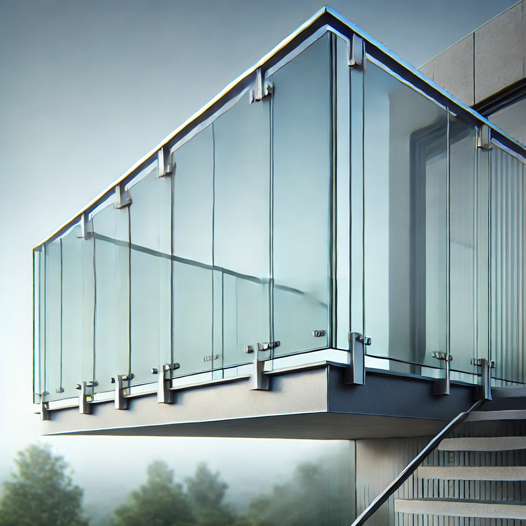 Frameless structural glass railing and balustrade